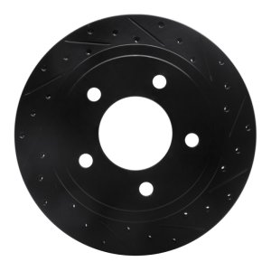Dodge Ram 1500 Van Brake Rotor (1) - Rear Right - R1 Concepts - Drilled & Slotted - Black - 2003